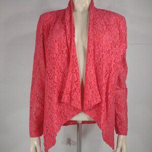 Alberto Makali coral pink open front lightweight bolero cardigan blouse Medium